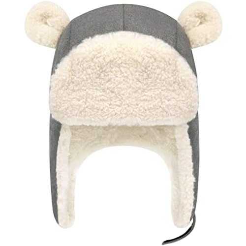Sarfel Baby Winter Hat Sherpa Lined Toddler Winter Hats Boy Baby Girl Hats Infant Warm Hat with Bear Ears Toddler Beanie Cap