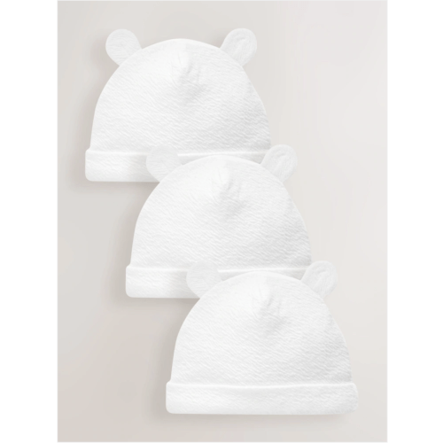 Buy White Beanie Jersey Baby Hats 3 Pack (0-12mths) from Next USA