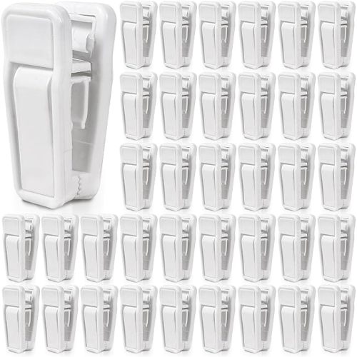 KISEER 40 Pcs Plastic Baby Hanger Clips Slim-line Finger Clips Set for Clothes Hanger Velvet Hanger (White)