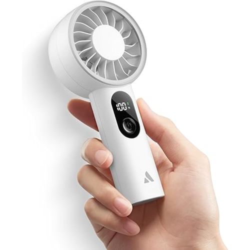Aecooly Mighty Portable Fan, Powerful Handheld Fan, USB Rechargeable [10H Max Cooling Time], Mini Personal Battery Powered, Pocket for Travel, Summer, Gifts for Women, Girls -White