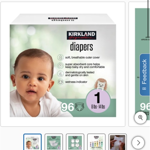 Kirkland Signature Diaper Size 1, 96-count | Costco