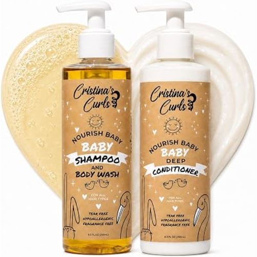 Cristina's Curls Baby Shampoo & Conditioner Set – Gentle Cleanse Plus Soft Detangling