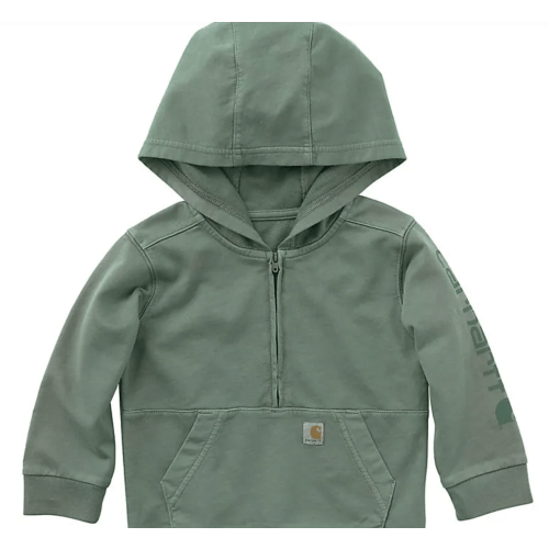Kids' Long Sleeve Re-Engineered Garment Dye Half-Zip Sweatshirt (Baby/Toddler) | Baby Girl Clothes (12M) | Carhartt