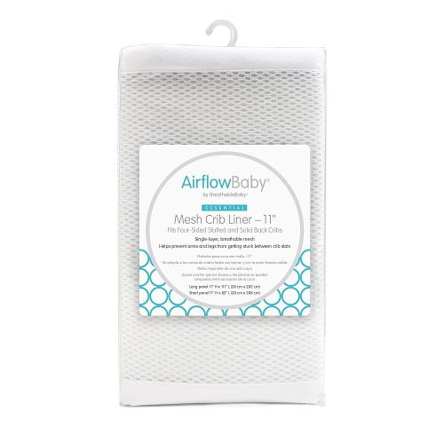 Breathable Mesh Liner for Full-Size Cribs (Gray, 11')