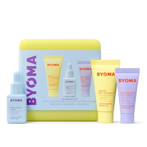 BYOMA So Bright Set – Jelly Cleanser, Brightening Serum, Rich Cream | Creamy Jelly Cleanser, Brightening Face Serum, Ceramide Face Moisturizer, Alcohol Free, For Brighter Skin