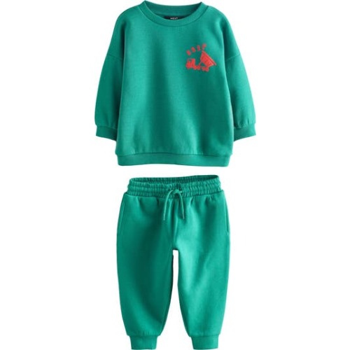 Kids' Construction Cotton Blend Sweatshirt & Sweatpants Set
