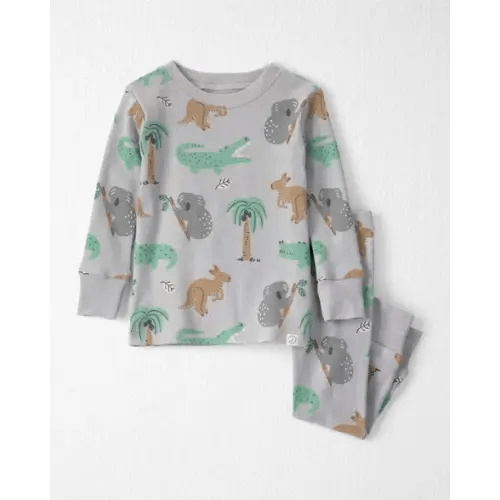 Baby 2-Piece Organic Cotton Ribbed Pajama Set in Aussie Friends Print - Little Planet | Carter's