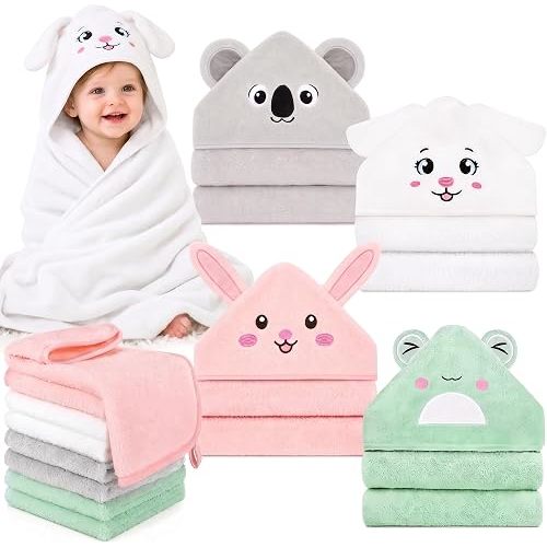 12 PCS Baby Bath Towels Set for Infants Toddlers Essentials