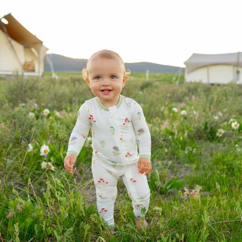 Bamboo Zippered Romper in Wildflower Print | Kyte Baby