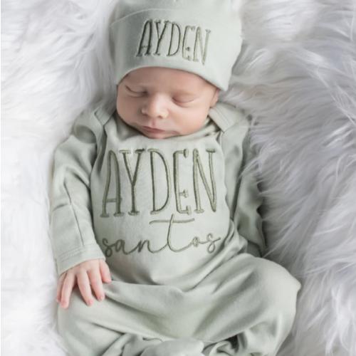 Personalized Baby Boy Outfit - Sage Green – Junie Grace