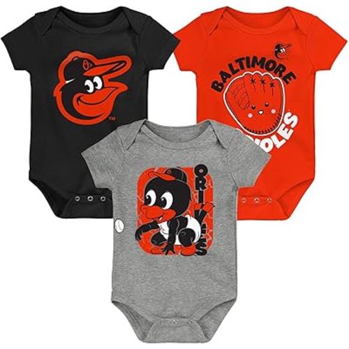 Outerstuff MLB Newborn & Infants 0-24 Months Change Up 3 Piece Onesie Creeper Romper Set
