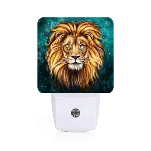 Flashing Lion Leo Night Light,Plug-in Night Lights with Dusk to Dawn Sensor for Stairway,Hallway,Bedroom Sleep Friendly Ideal for Women/Girls/Boys Gift,0.5w