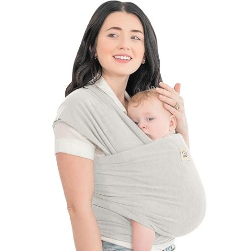KeaBabies Baby Wrap Carrier - All in 1 Original Baby Carrier Newborn to Toddler Sling, Easy to Wear, Hands Free Bonding, Lightweight, Breathable Infant Wraps (Rhino Gray)