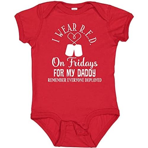 inktastic I Wear R.e.d. on Friday for Daddy Baby Bodysuit