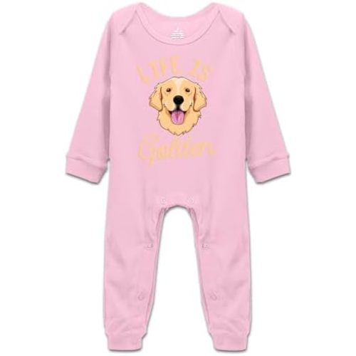 Life is Golden(Golden Retriever) Infant Bodysuit Toddler Rompers Baby Jumpsuit