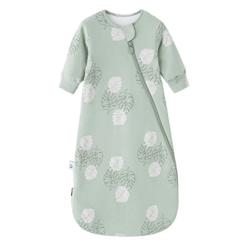 Warm Long Sleeve Sleep Sack 2.5 TOG - Organic Cotton & Camel Wool - Monstera