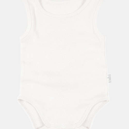 Onesie Singlet Dreamtime Organic | 100% Cotton Enclosed foot | Cream Cream | Toshi Official