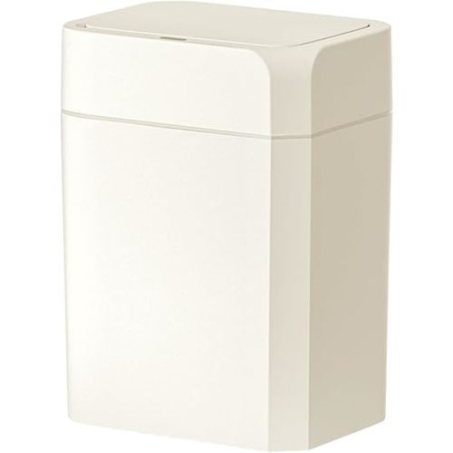 ELPHECO Bathroom Trash Can with Lid 3.5 Gallon Motion Sensor Slim Garbage Can Bathroom Decor Waterproof Smart Small Trash Bin for Kitchen, Office, Bedroom, Living Room, Toilet (Cream Beige)