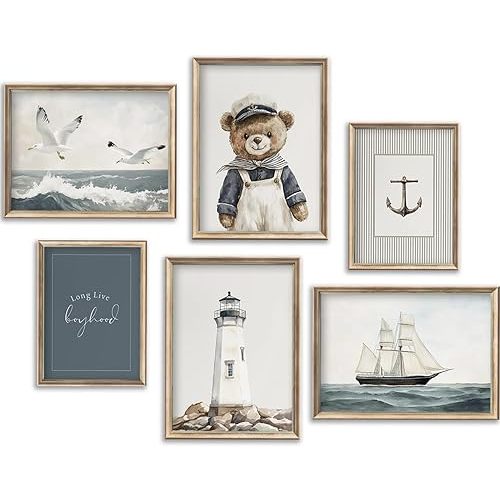 Vintage Nautical Nursery Wall Art