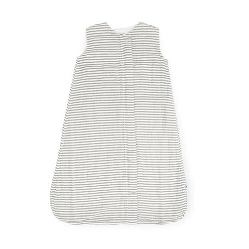 Little Unicorn 6-12 Month Premium Muslin Sleep Sack 1.1 TOG | Soft & Breathable Muslin Cotton for safer sleep | 2 way zipper (Grey Stripe)