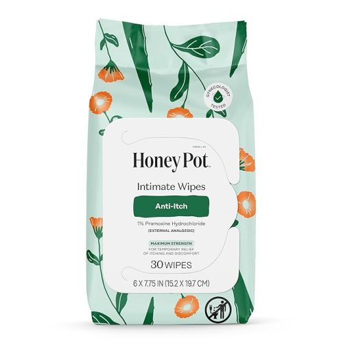 The Honey Pot Company - Soothing Witch Hazel Feminine & Hemorrhoid Wipes - Postpartum Essentials - Pregnancy Must Haves - Ph Balanced - Flushable Hemorrhoid Treatment - Fill Post Partum Kit - 20ct