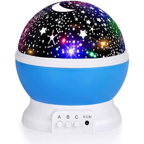 Night Light for Kids, Kids Night Light Nebula 360 Degree Rotation - 4 LED Bulbs 12 Light Color Star Projector Changing with USB Cable, Romantic Gifts for Men Women Children