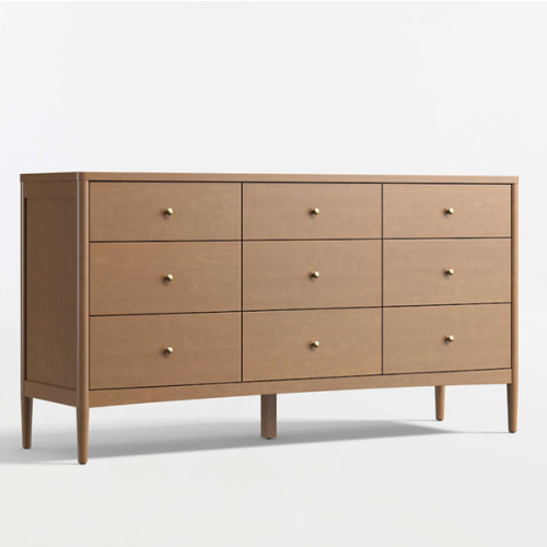 Hampshire 64" Natural Brown Wood Extra Wide 9-Drawer Kids Dresser