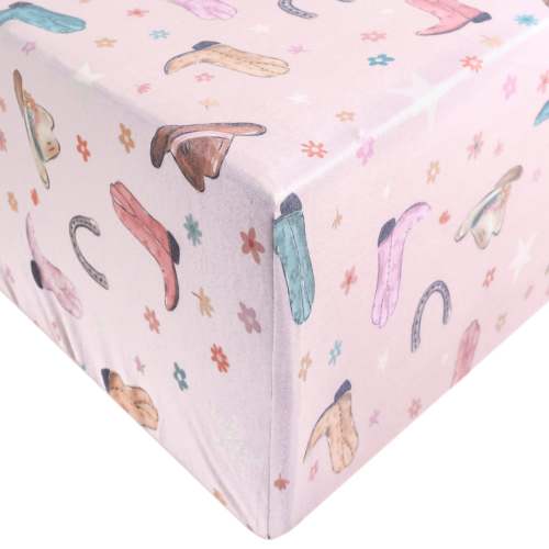 Premium Knit Fitted Crib Sheet - Cheyenne