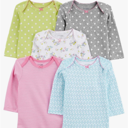 Simple Joys by Carter's Baby Girls 5-pack Long-sleeve Bodysuit