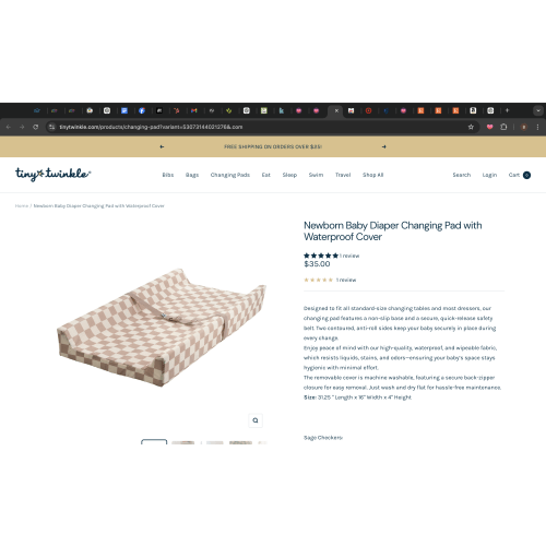 Newborn Baby Diaper Changing Pad with Waterproof Cover