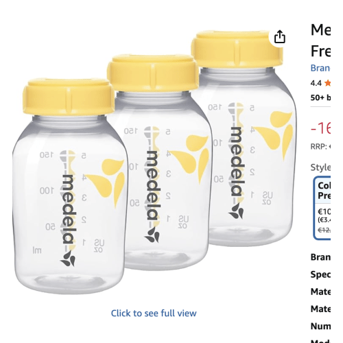 Medela Medela Breastmilk Storage Bottles BPA Free 3 x 150 ml : Amazon.com.be: Baby Products