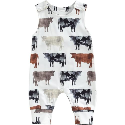 Toddler Baby Boy Girl Farm Clothes Cartoon Animals Print Jumpsuit Romper Newborn Summer Overall Country Stuff