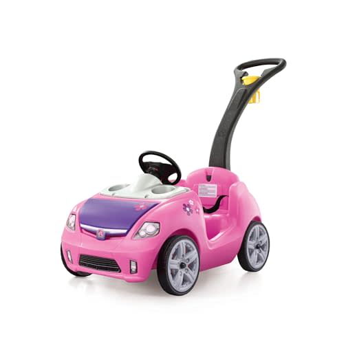 Step2 Whisper Ride II Kids Push Cars, Ride On Car, Seat Belt, Horn, Toddlers Ages 1.5  4 Years Old, Max Weight 50 lbs., Quick Storage, Stroller Substitute, Pink