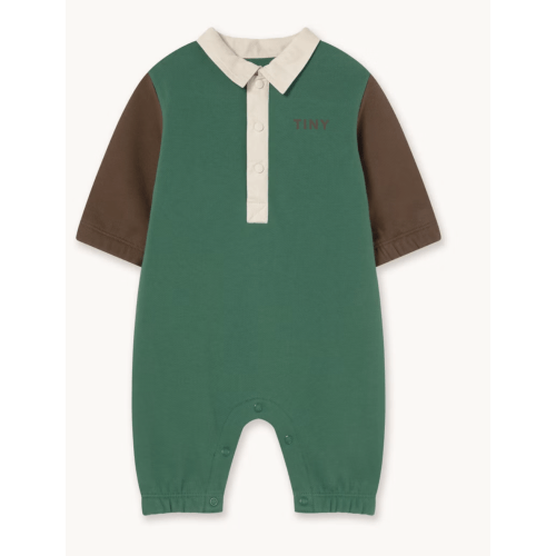 COLOR BLOCK POLO ONE-PIECE dark green | TINY