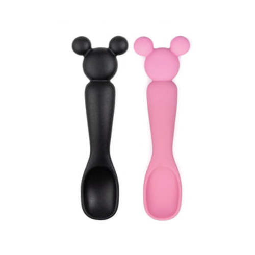Minnie & Mickey Mouse Black + Pink Silicone Dipping Spoons | Bumkins