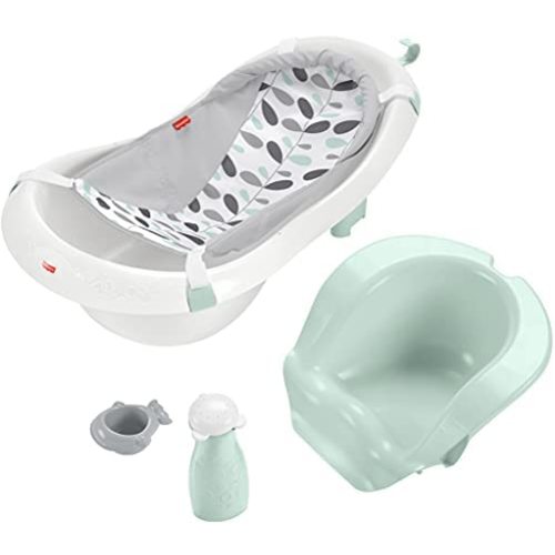 Fisher-Price 4-In-1 Sling 'N Seat Tub – Climbing Leaves, Convertible Baby to Toddler Bath Tub with Support and Seat [Amazon Exclusive]