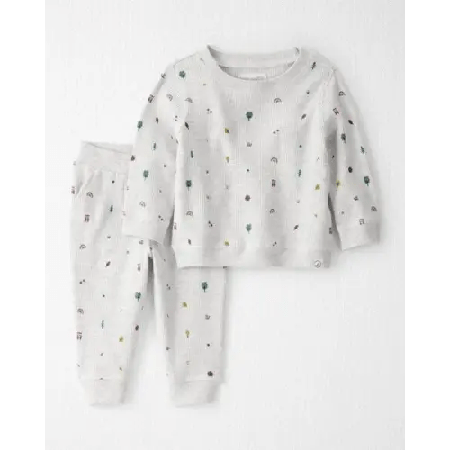 Baby Girl 2-Piece Organic Cotton Waffle Knit Set in Nature Icon Print - Little Planet | Carter's