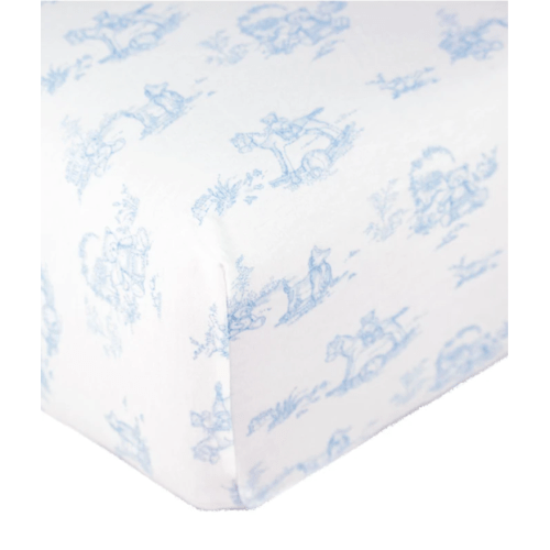 Crib Sheet, Blue Toile