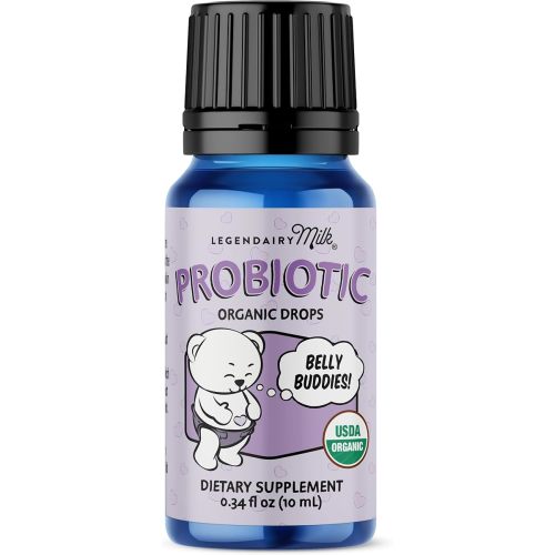 Legendairy Milk Baby Probiotic Drops Organic - Colic and Gas Drops for Newborns & Toddlers - Digestive Support, Constipation Relief - Toddler Probiotic Supports Occasional Diarrhea & Gas, 33 Servings