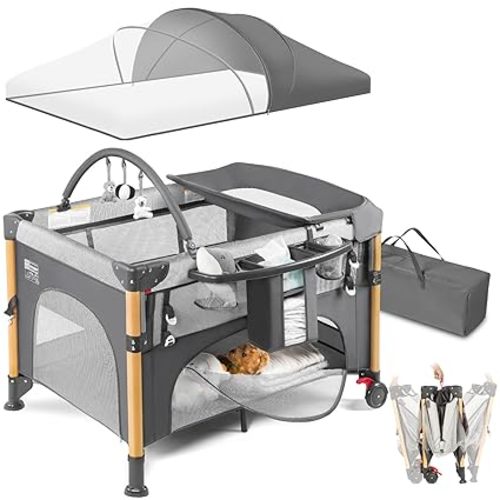 Bassinet Bedside Crib (Grey)