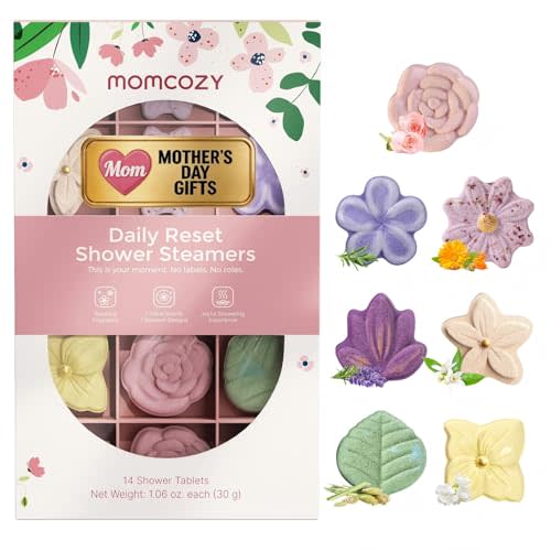 Momcozy 14-Pack Shower Steamers with 7 Floral Scents, Mothers Day Gifts, Gifts for Women, Wife, Girlfriend & Mom, Bridal Shower, At-Home Spa Aromatherapy for Daily Showers, Stress Relief