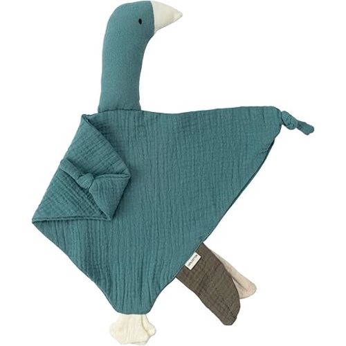 ZIGJOY Baby Lovey Muslin Cotton Baby Security Blanket Soft Breathable Lovies for Babies Gifts for Newborn Infant Toddler Boys and Girls, Swan Blue