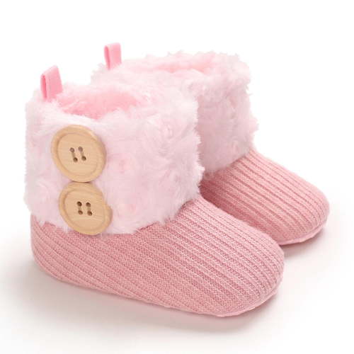 Wancir Newborn Baby Boy Girl Soft Fleece Booties Stay On Infant Slippers Socks Shoe Non Skid Gripper Toddler First Walkers Winter Ankle Crib Shoes