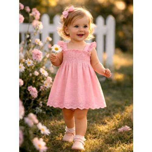 Smocked Top & Bloomer, Poignant Pink