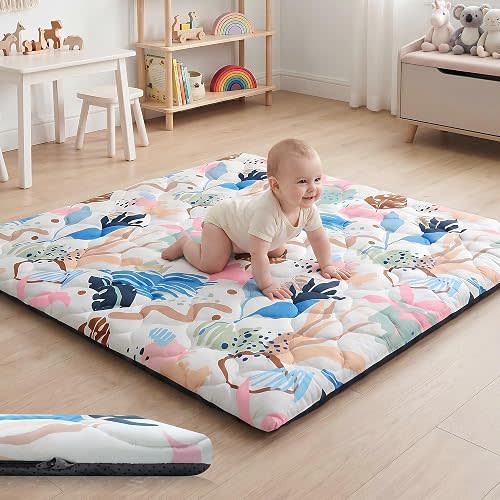 1.6" Thick Baby Play Mat, 50x50 Removable & Machine Washable Cover