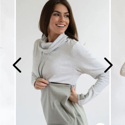 Nursing Sweatshirt Pullover - Colorblock Light Gray