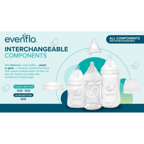 Evenflo 3pk Balance Wide-Neck Anti-Colic Baby Bottles Glass - 6oz