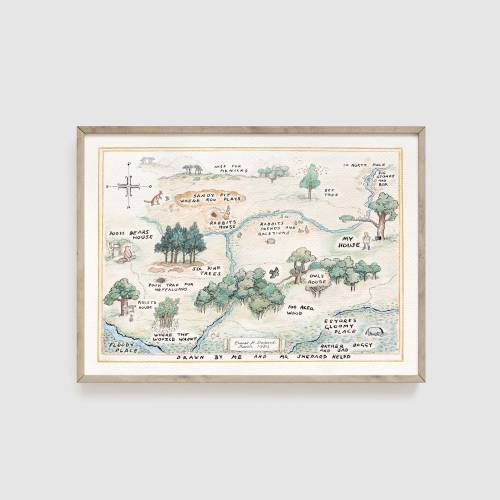 100 Acre Wood Map, Classic Winnie the Pooh Nursery, Kids Room Wall Decor, Baby Shower Gift, Winnie the Pooh Baby, Boy Nursery, Girl Nursery