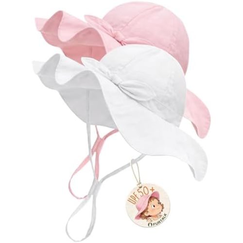 FURTALK Baby Girl Sun hat Summer Beach Hats with UPF 50+ Sun Protection Wide Brim Toddler Sun Hat Cap