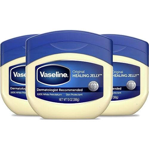 Vaseline Petroleum Jelly Original 3 Count Provides Dry Skin Relief And Protects Minor Cuts Dermatologist Recommended And Locks In Moisture 13oz